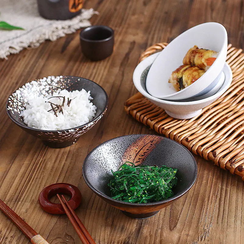 Japanese Ceramic Speaker Rice Bowl for Home Use