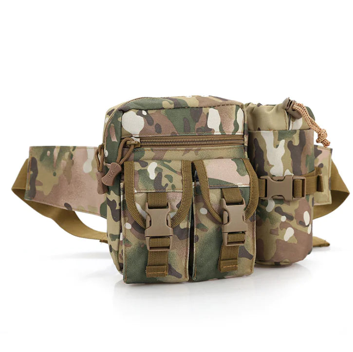 Camouflage Waist Bag with Water Bottle Holder