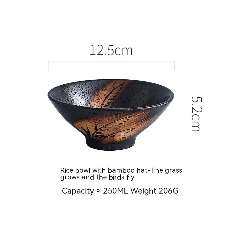 Japanese Ceramic Speaker Rice Bowl for Home Use